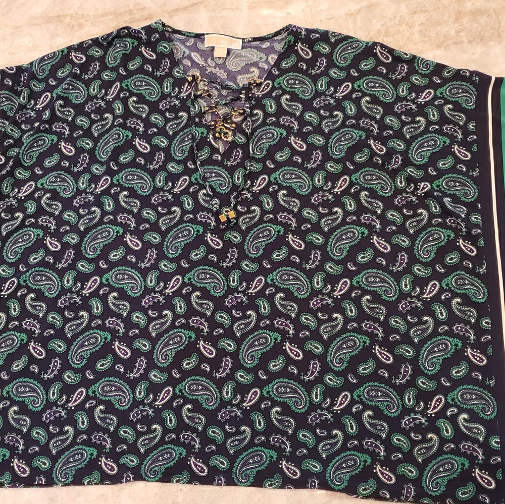Michael Kors Paisley Print Poncho style blouse